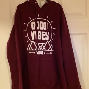 Good Vibes Burgandy Hoodie